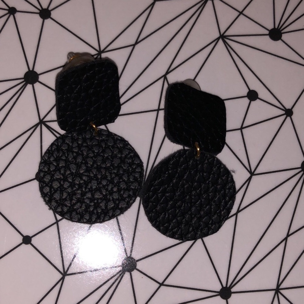 Faux Leather Clip On Earrings